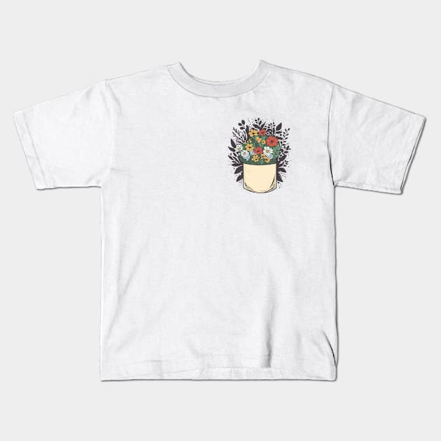 Flowers in the pocket Kids T-Shirt by ananastya